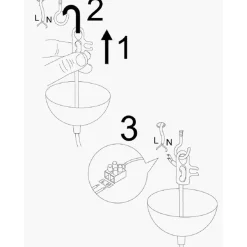 Suspension moderne laquée noire et cuivre, forme goutte SILE