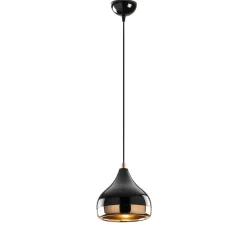 Suspension moderne laquée noire et cuivre, forme goutte SILE