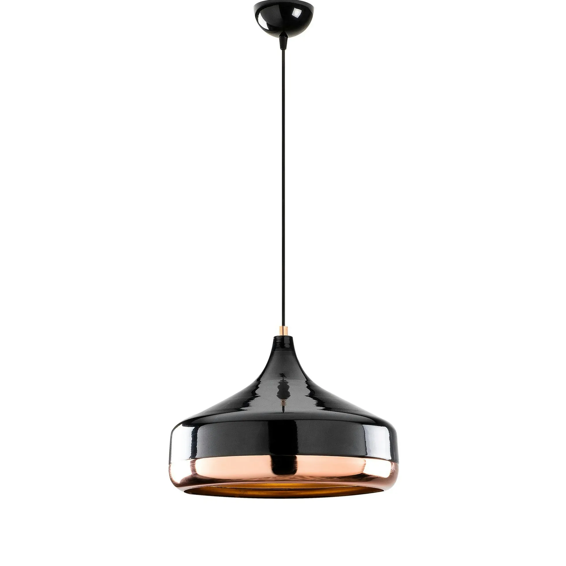 Suspension moderne noire et cuivre forme évasée SILE