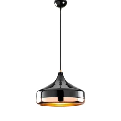 Suspension moderne noire et cuivre forme évasée SILE