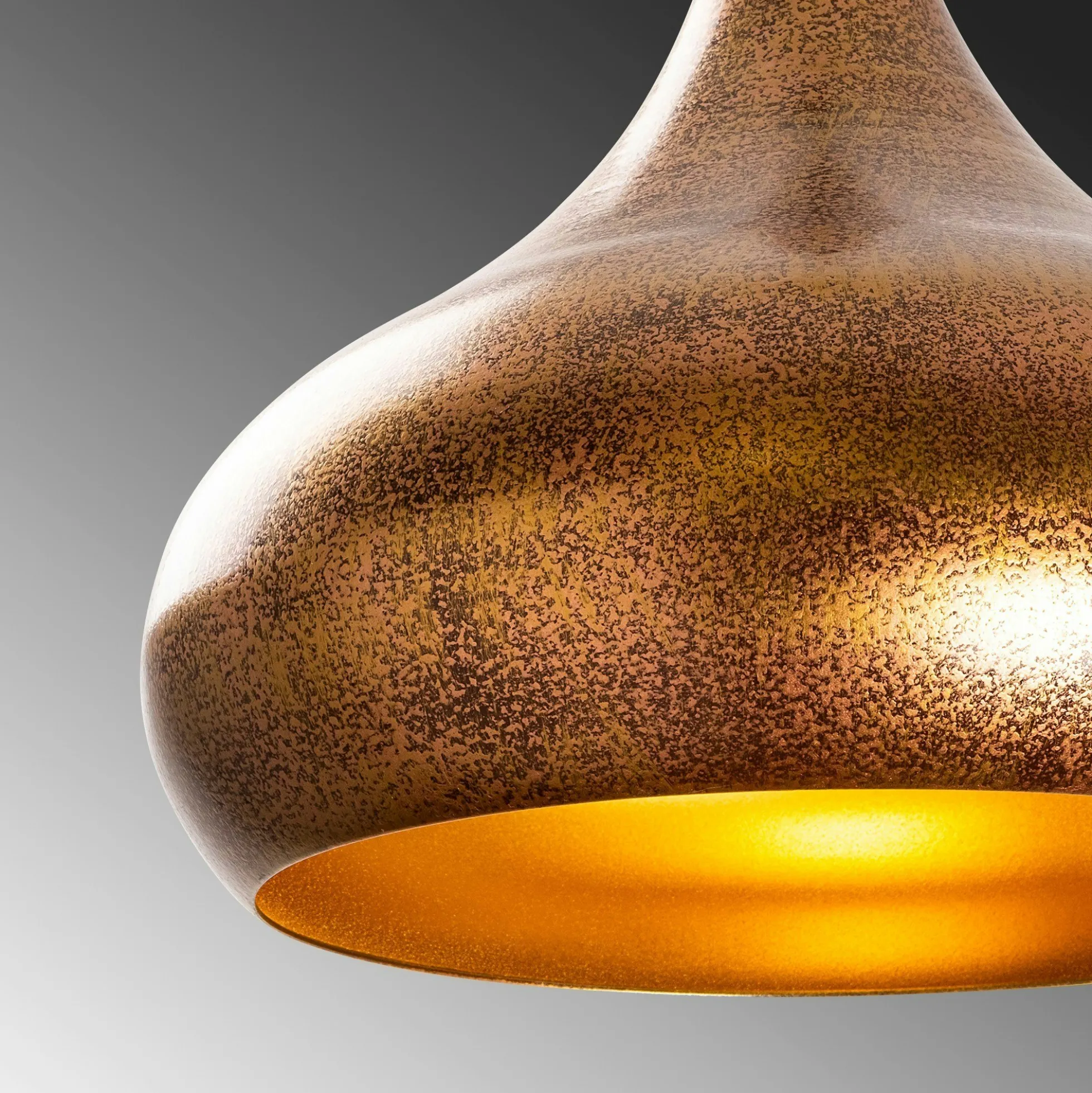 Suspension métal effet cuivre brossé – forme goutte SILE