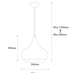Suspension métal effet cuivre brossé – forme goutte SILE