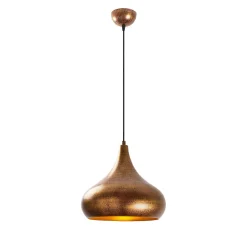 Suspension métal effet cuivre brossé – forme goutte SILE