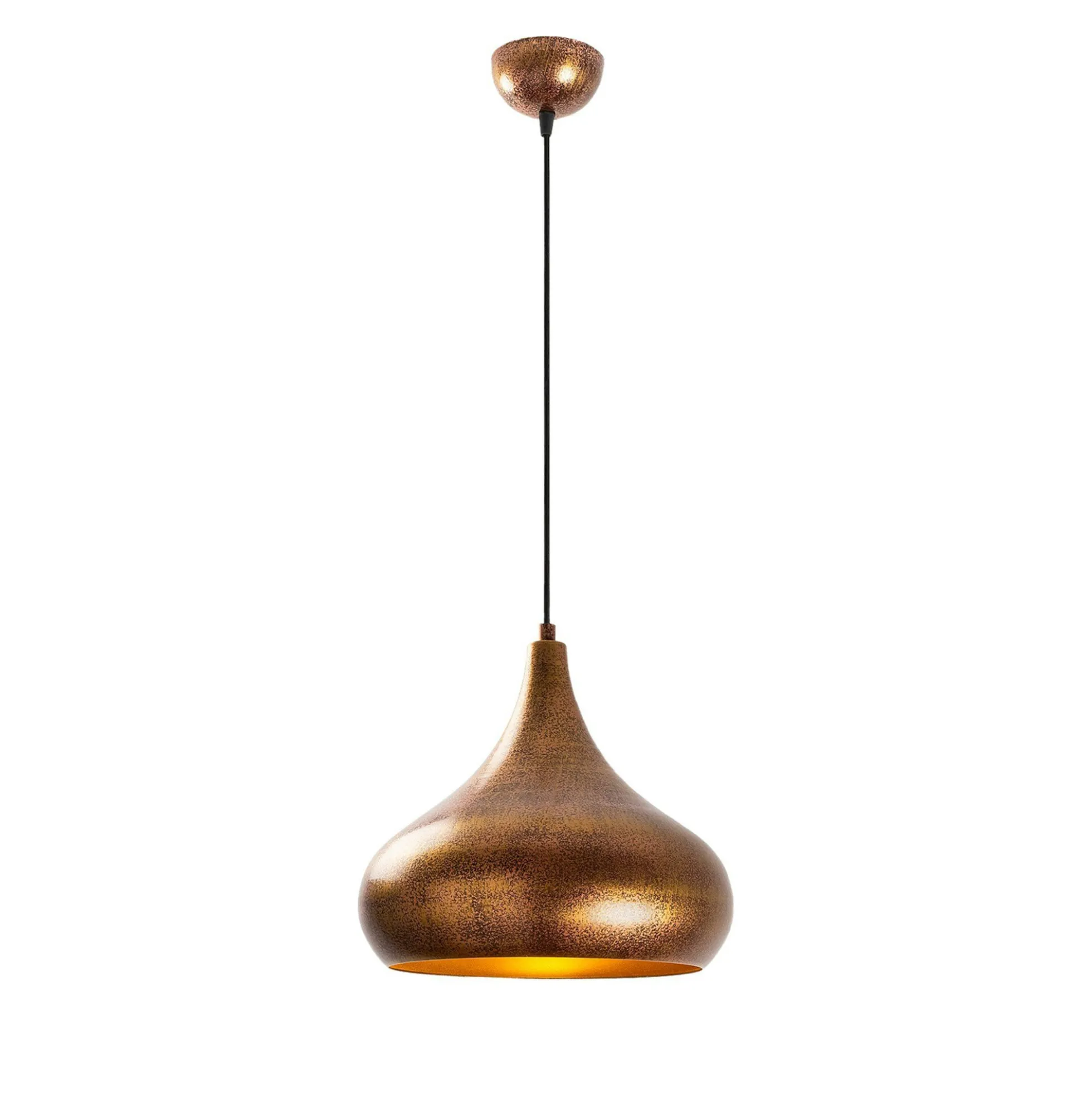 Suspension métal effet cuivre brossé – forme goutte SILE