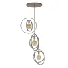 Suspension multiple beige 3 anneaux pivotants TRIBECA
