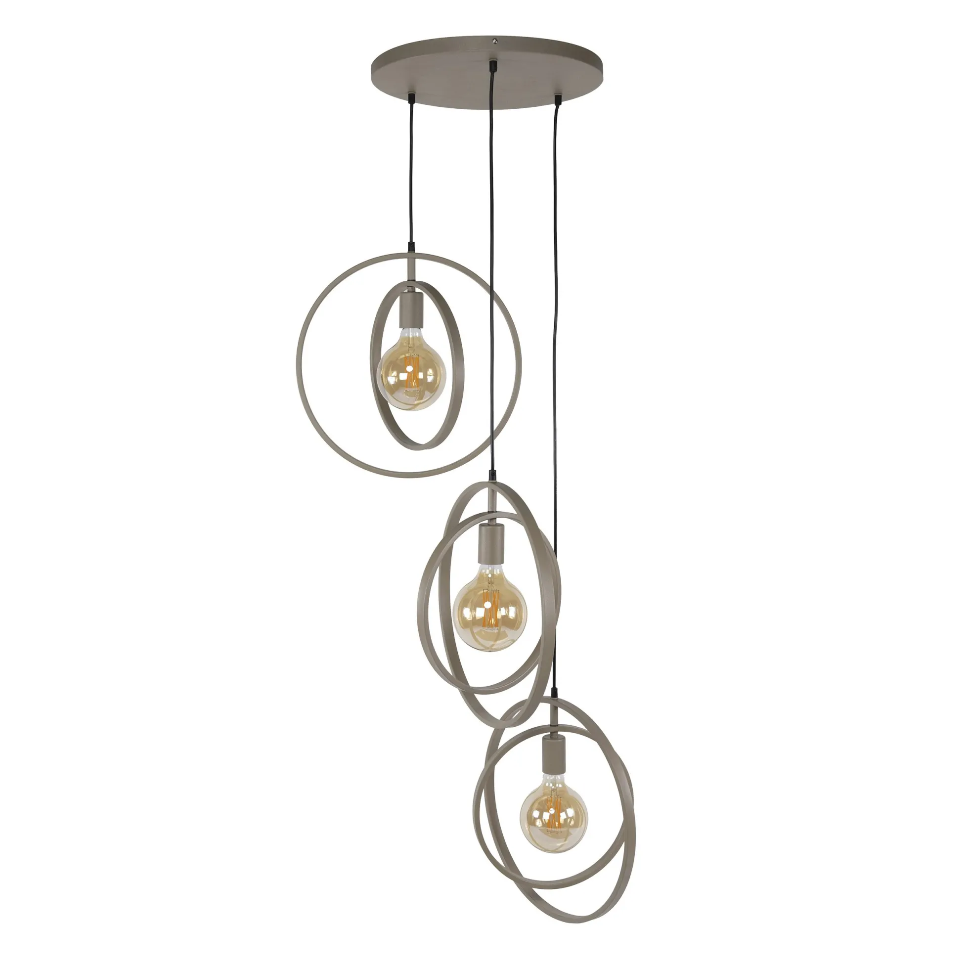 Suspension multiple beige 3 anneaux pivotants TRIBECA