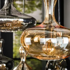 Suspension multiple en verre teinté 7 lampes NOVA
