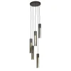 Suspension noire 5 abat-jour forme tube RALF