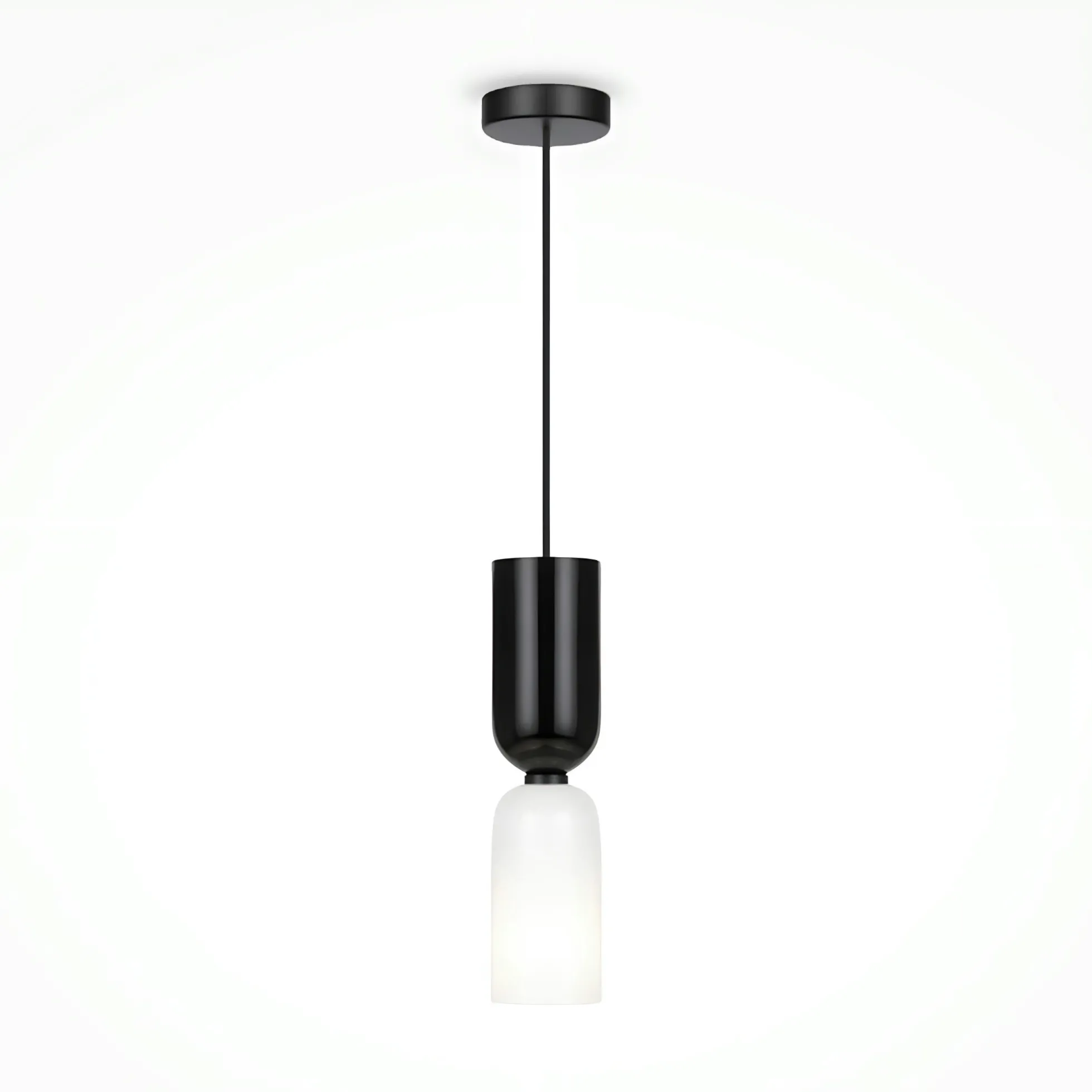 Suspension noire & blanche en verre - forme sablier WINDER