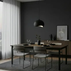 Suspension noire design organique 34 cm NOXIS