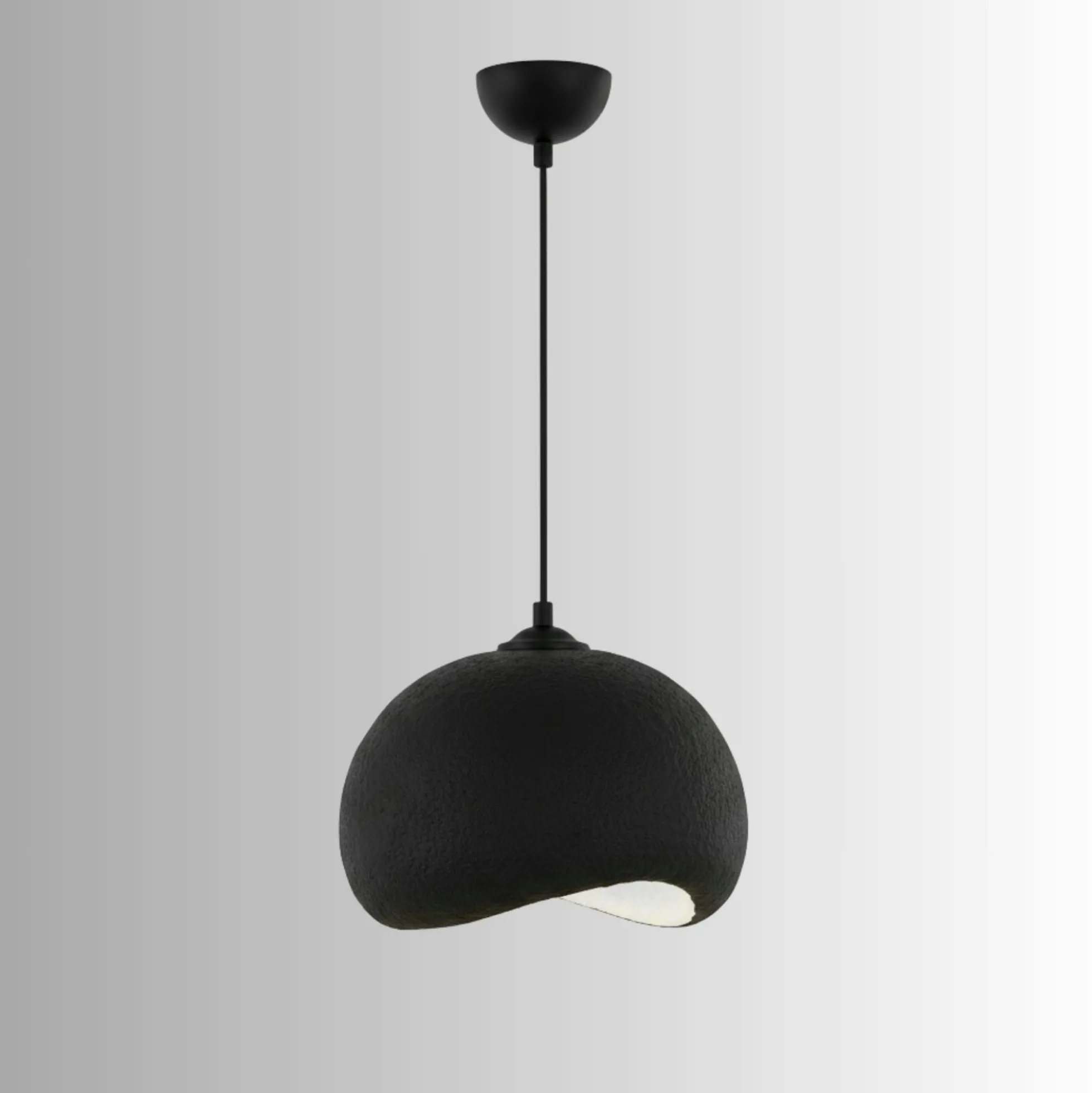 Suspension noire design organique 34 cm NOXIS