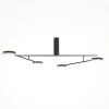 Suspension noire LED – bras articulés avec 4 ampoules OCALA