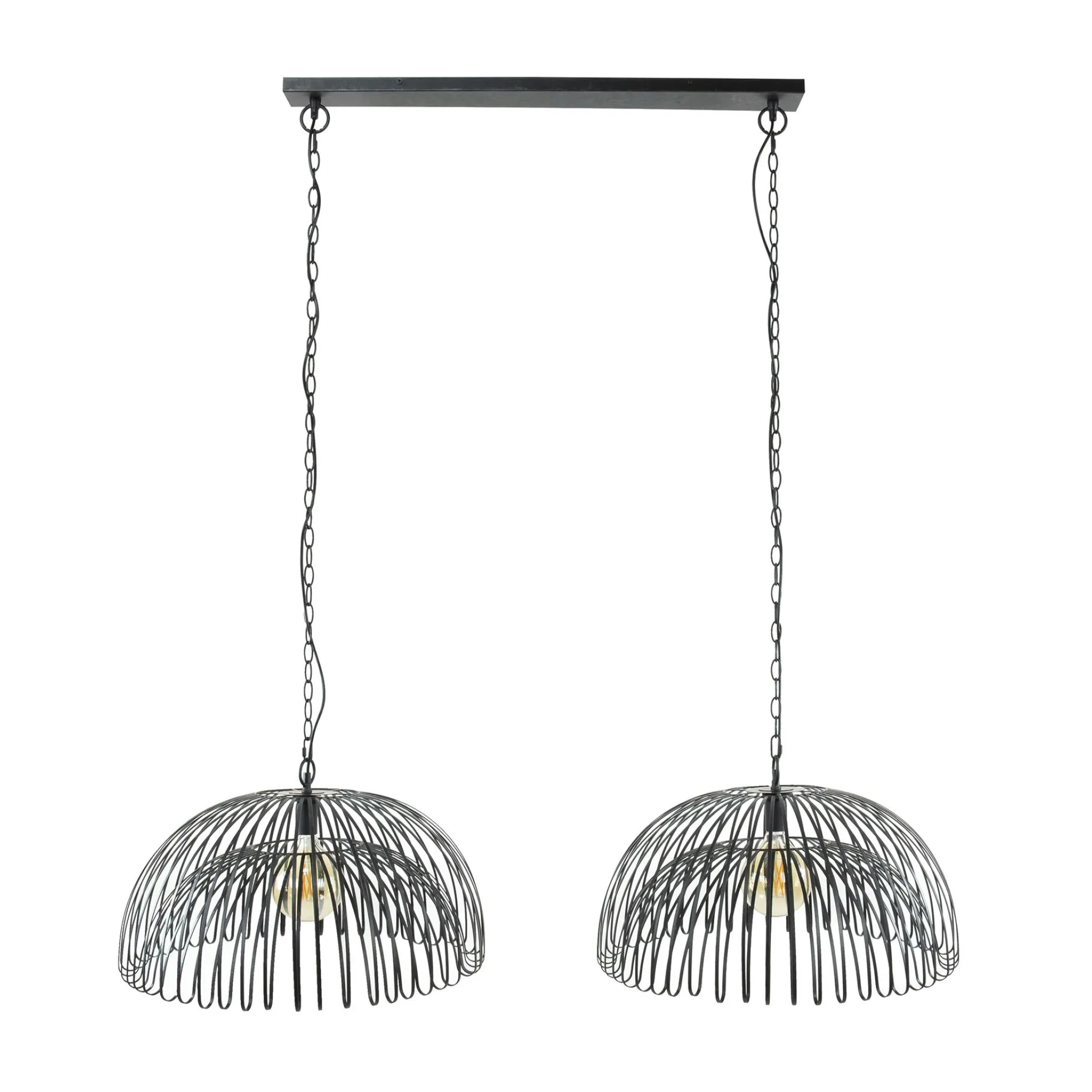 Suspension salle à manger indus 2 lampes forme dôme RALF