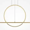 Suspension salon – anneau et barre horizontale dorée SALEM