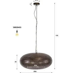 Suspension soucoupe vintage effet cuivre ancien Ø68 RALF