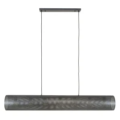 Suspension tube en métal noir perforé 7 lampes RALF