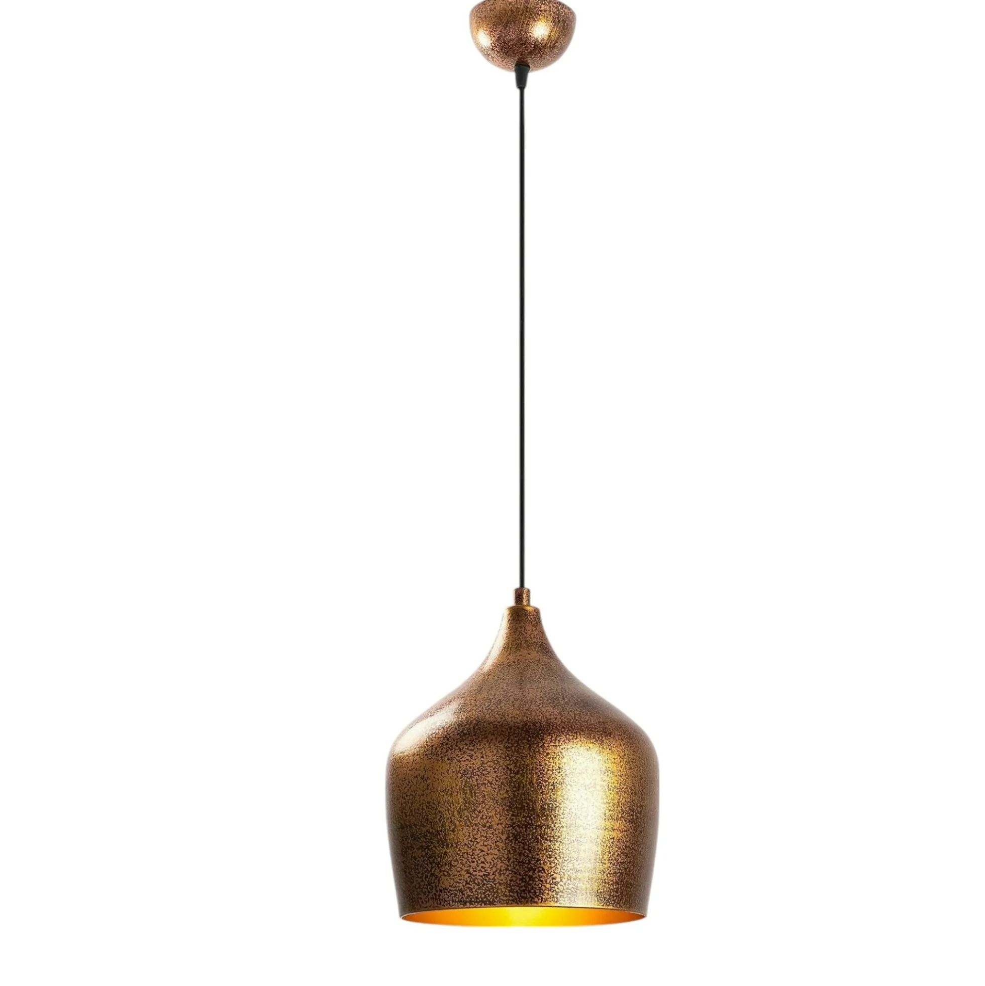 Suspension vintage cuisine – métal moucheté cuivré SILE