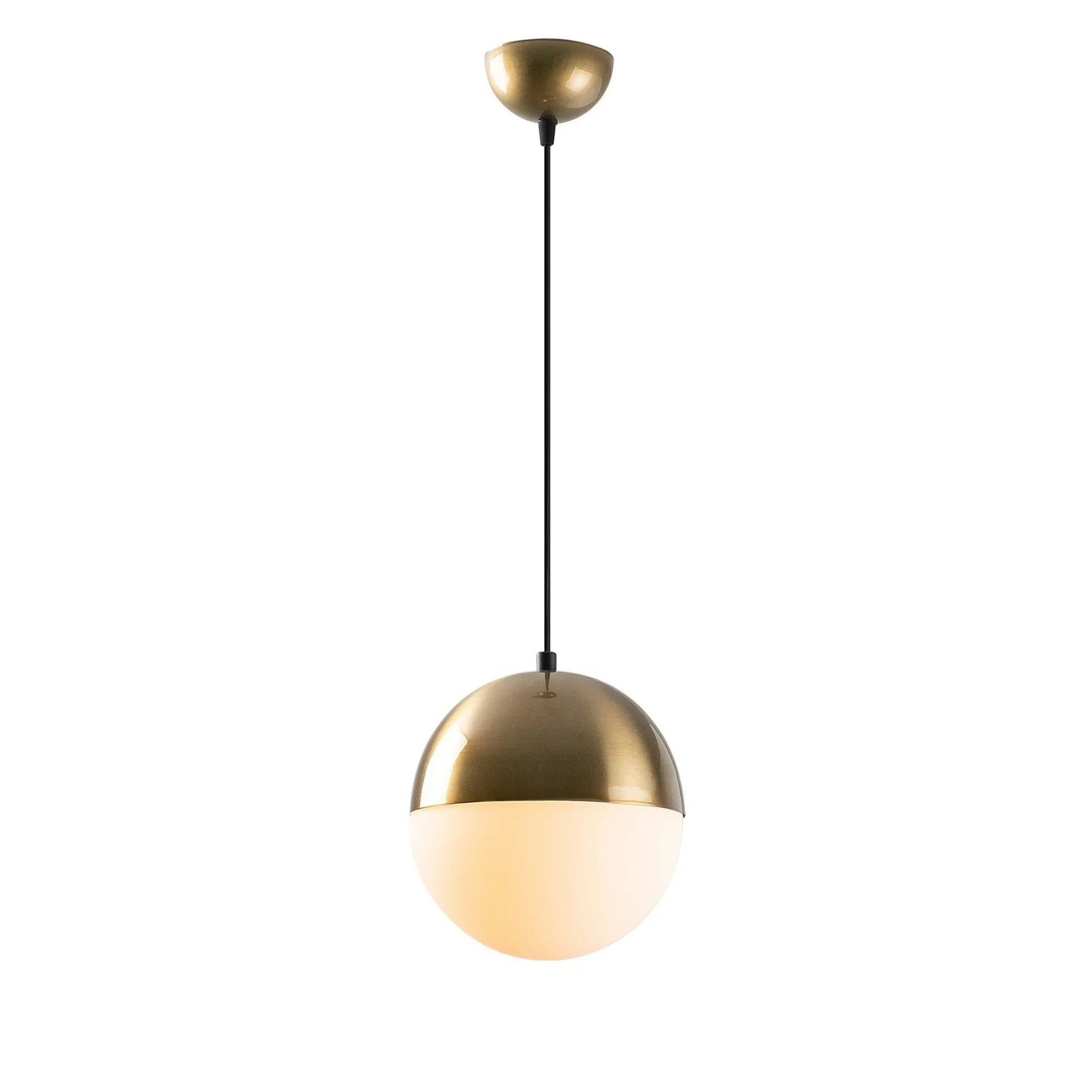 Suspension vintage globe blanc & doré Ø20 cm SIERRE