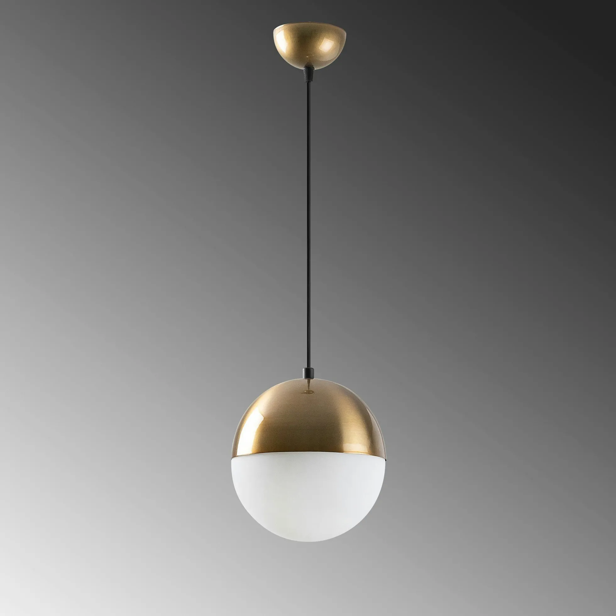 Suspension vintage globe blanc & doré Ø20 cm SIERRE