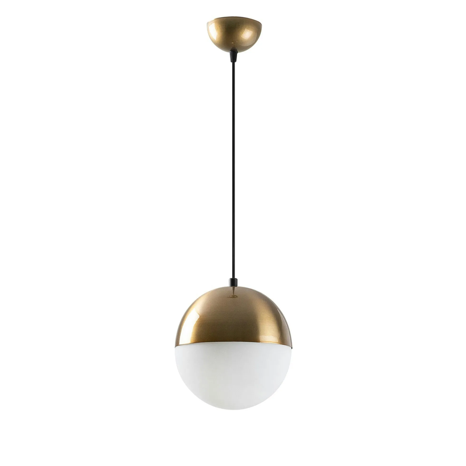 Suspension vintage globe blanc & doré Ø20 cm SIERRE
