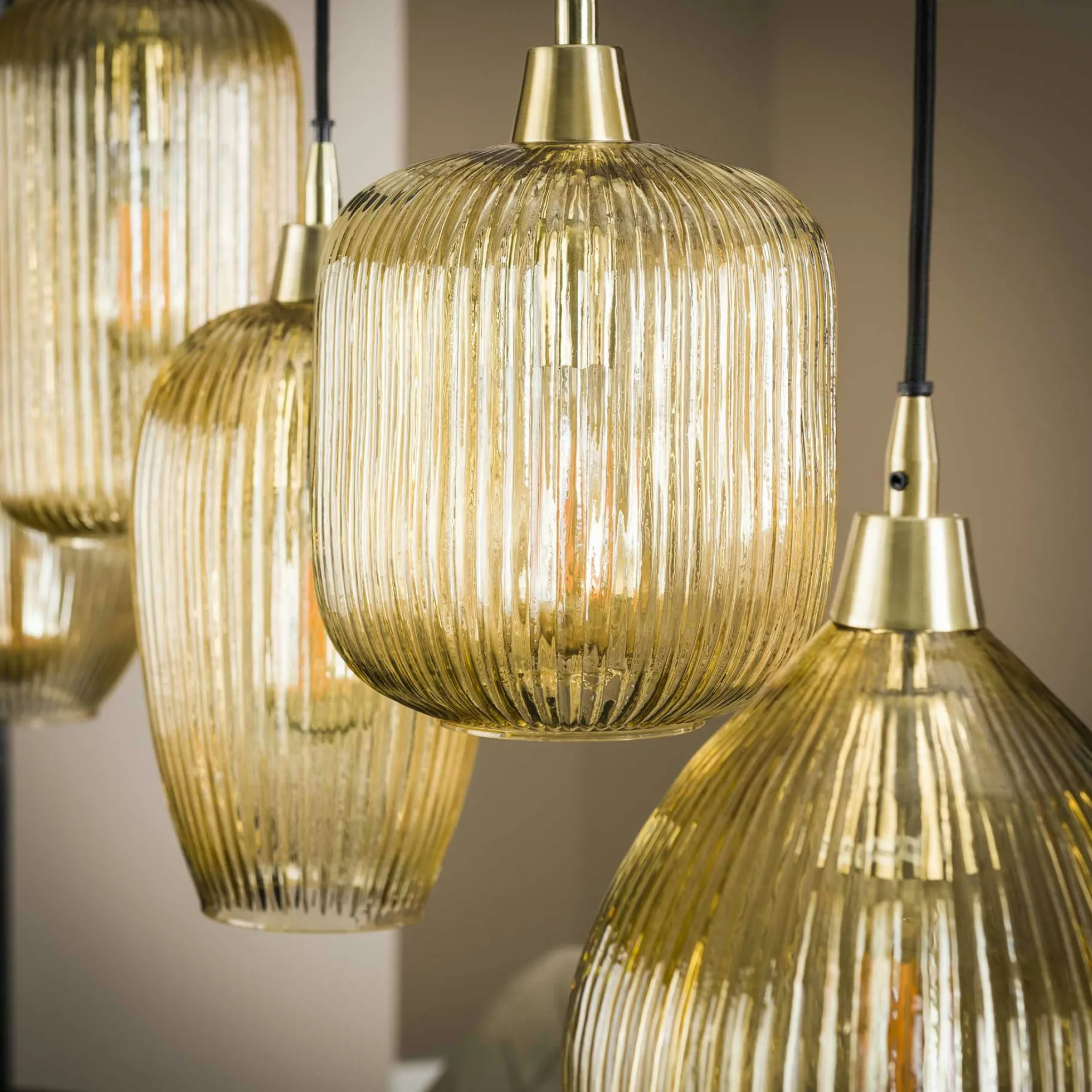 Suspension vintage multiple 5 lampes NOVA