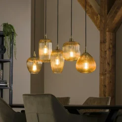 Suspension vintage multiple 5 lampes NOVA