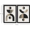 Tableau abstrait géométrique noir et marbre (set de 2)