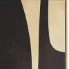 Tableau abstrait impression noire et beige 63 x 93 cm