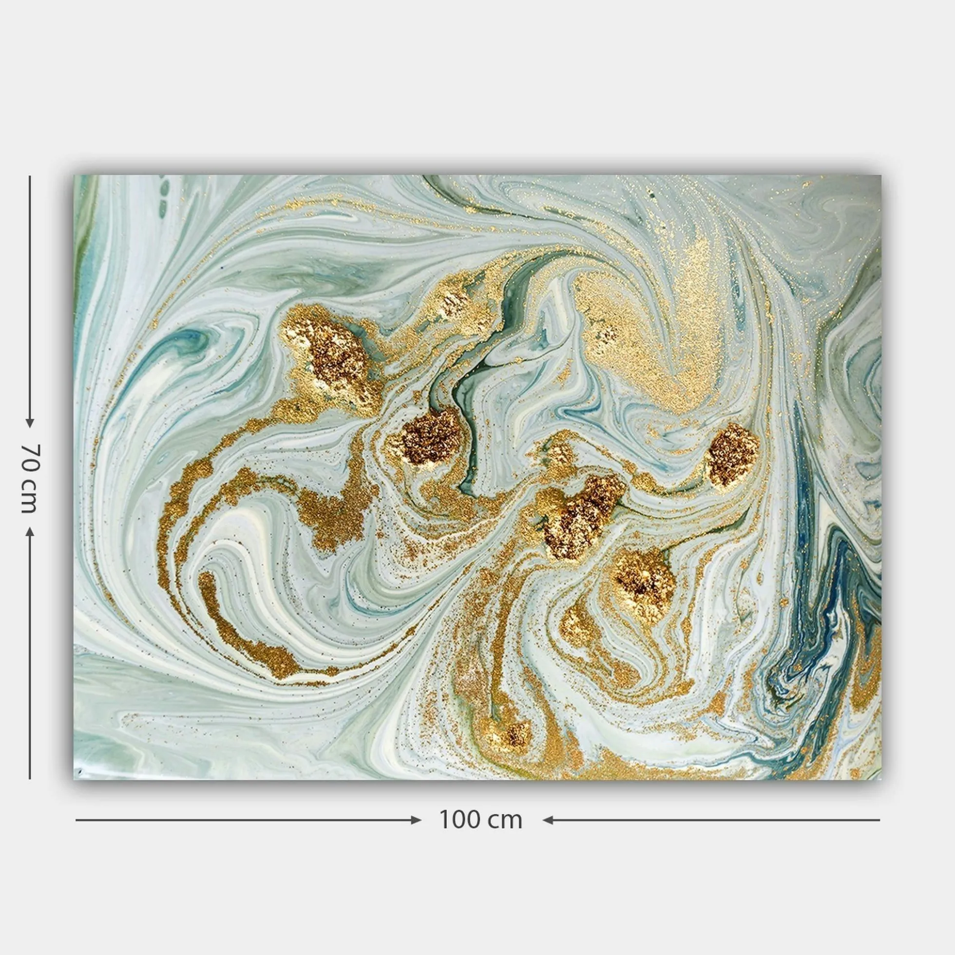 Tableau abstrait marbré – reflets dorés