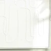 Tableau blanc lignes abstraites peinture au sable 83 x 123 cm