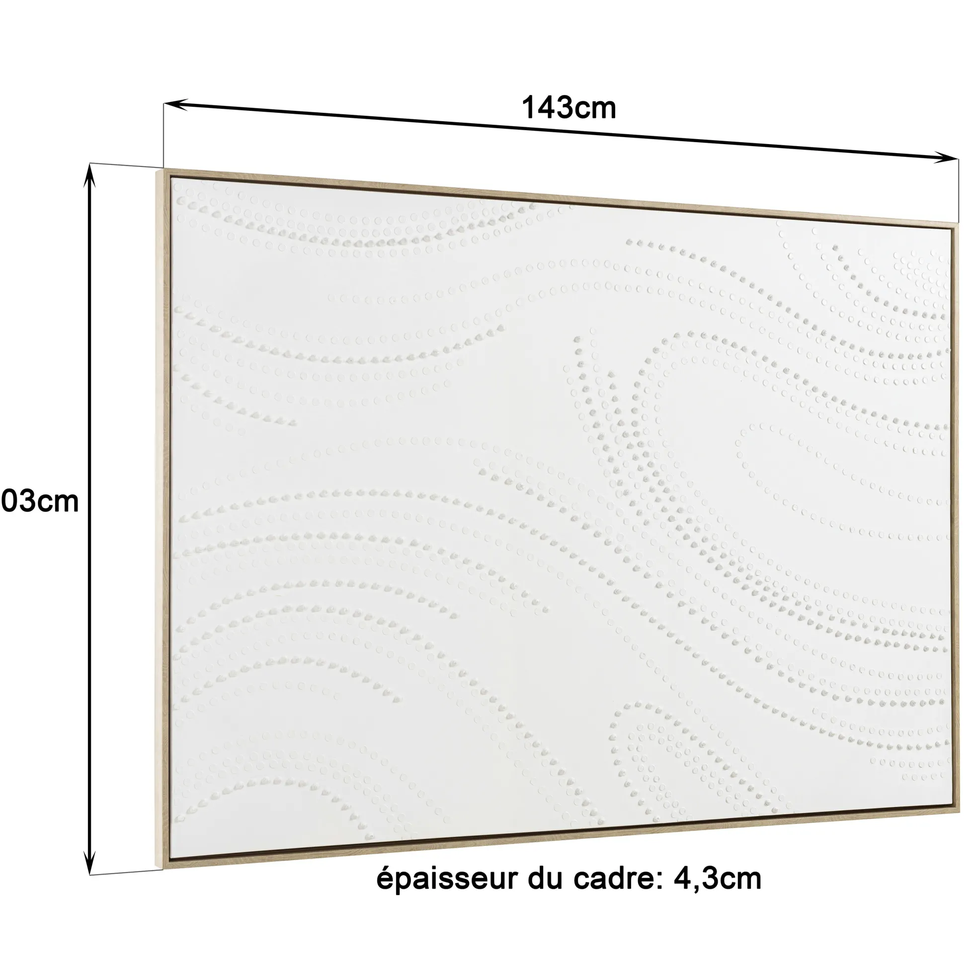 Tableau blanc lignes en pointillés 103 x 143 cm