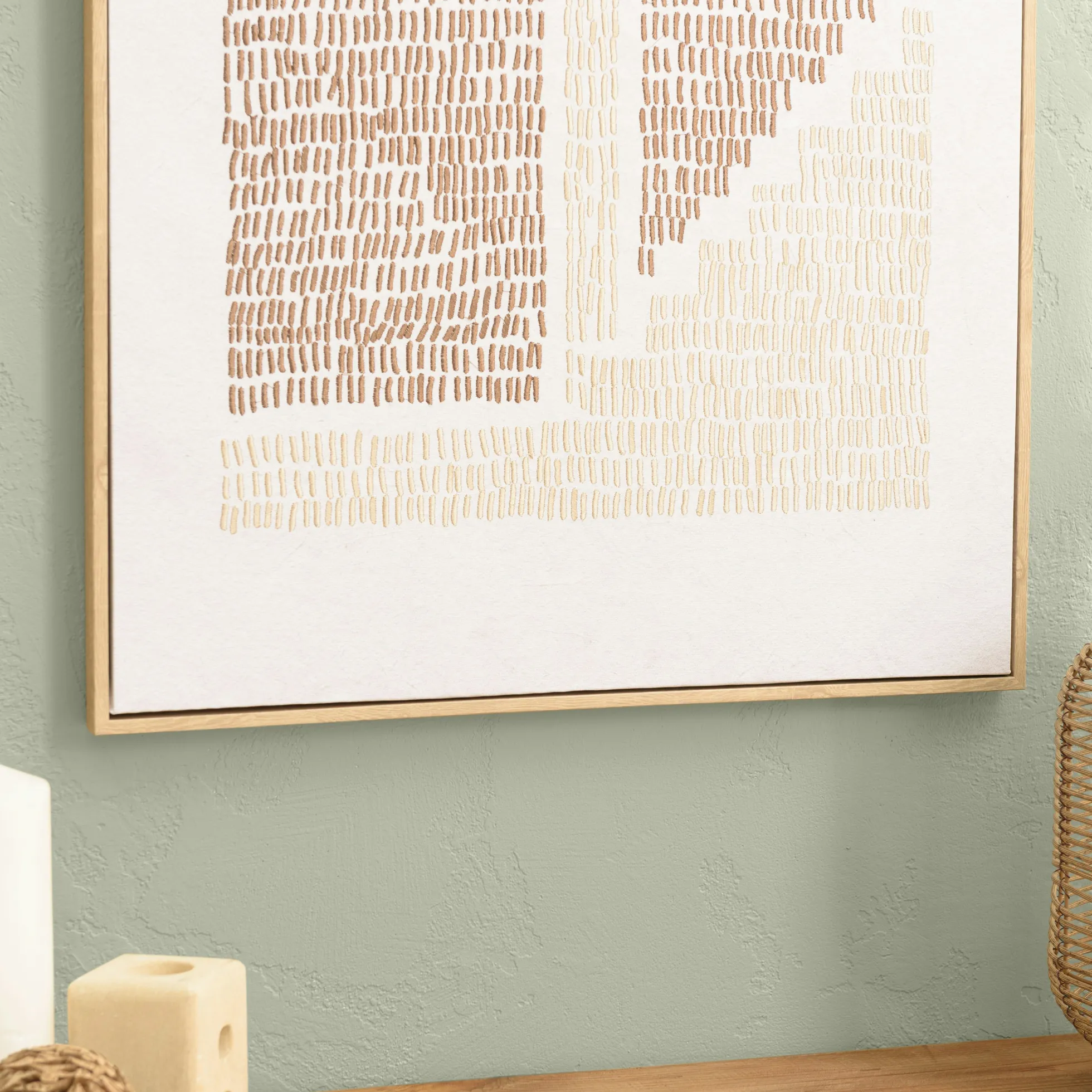 Tableau décor arches broderie coton 63 x 93 cm