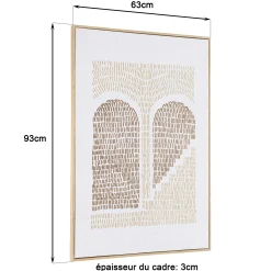 Tableau décor arches broderie coton 63 x 93 cm