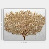 Tableau décoratif blanc et or – arbre texturé
