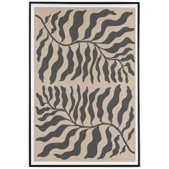 Tableau décor 2 feuilles gris/noir papier japonais 63 x 93 cm