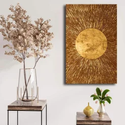 Tableau doré motif soleil – sur toile