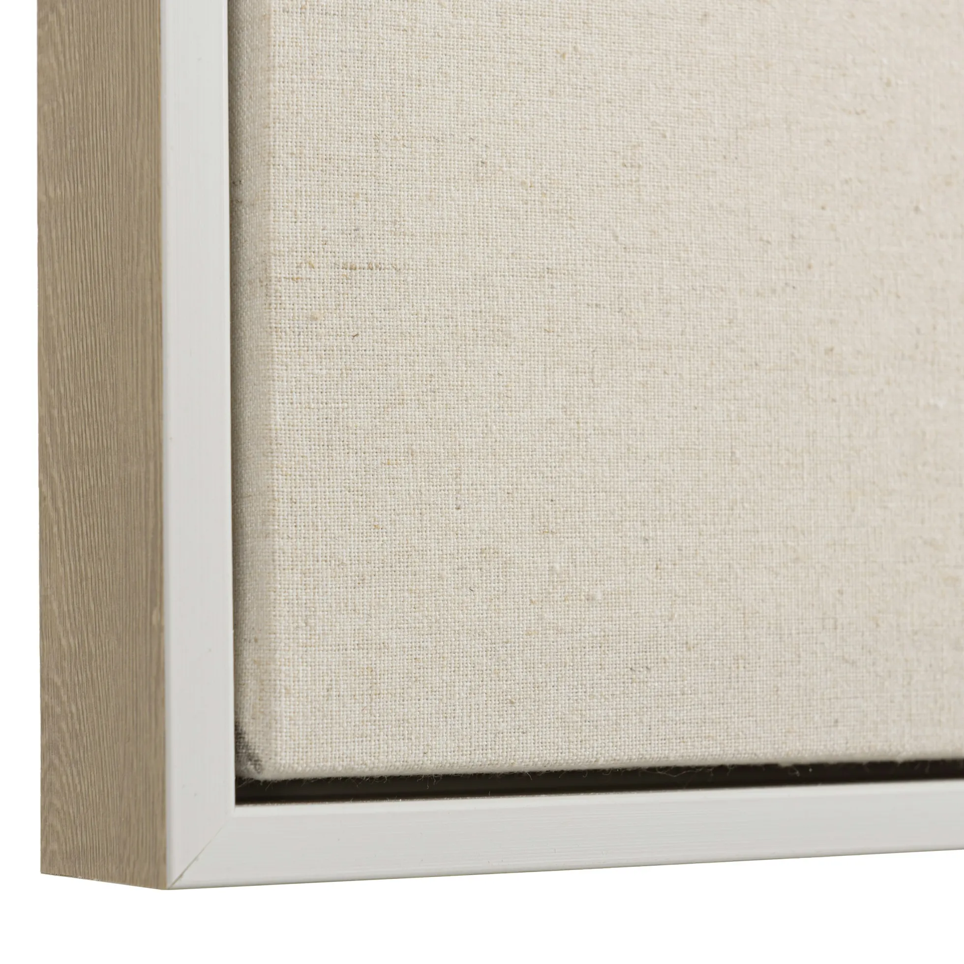Tableau lin beige fleurs de platre 83 x 123 cm