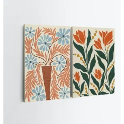 Tableau nature 70s – tons orangés (set de 2)