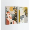 Tableau paysage méditerranéen – tons chauds (set de 2)