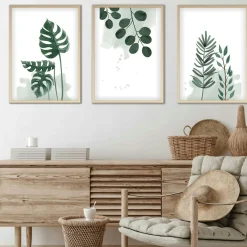 Tableau végétal minimaliste – détail feuillage ( lot de 3)