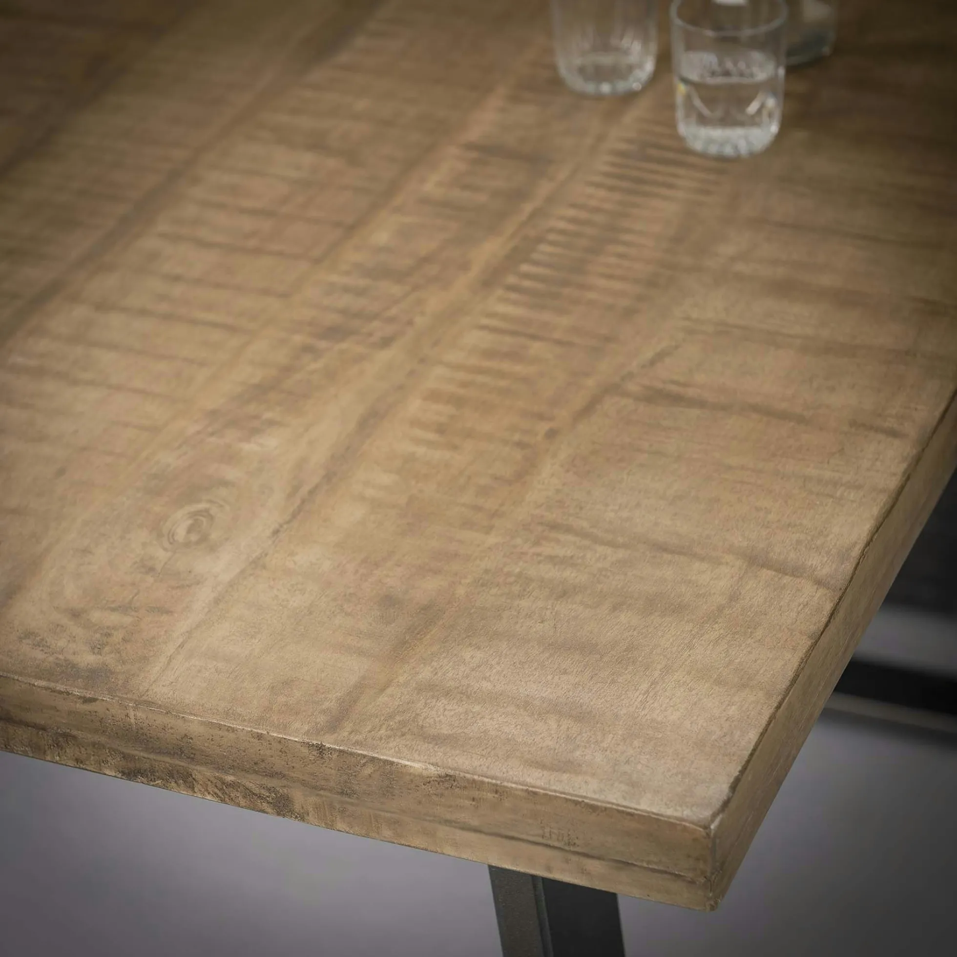 Table bar bois de manguier acier 135 cm LUCKNOW