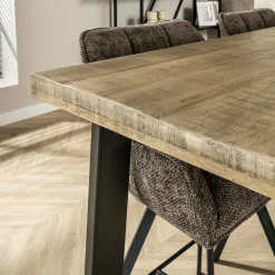 Table bar bois de manguier acier 135 cm LUCKNOW