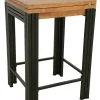 Table bar / Mange debout carrée extensible hévéa recyclé naturel et métal noirci 70/140X70X105cm DOCKER