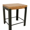 Table bar / Mange debout rectangle extensible hévéa recyclé naturel et métal noirci 90/180X80X105cm DOCKER