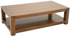TABLE BASSE ATTAN 120x65x35CM double plateau