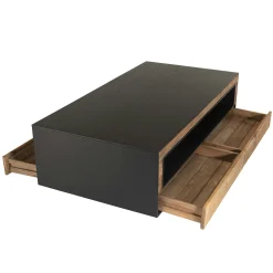 Table basse avec rangement bois recyclé pin CRACOVIE