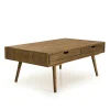 Table basse avec tiroirs en bois de sapin LIMA