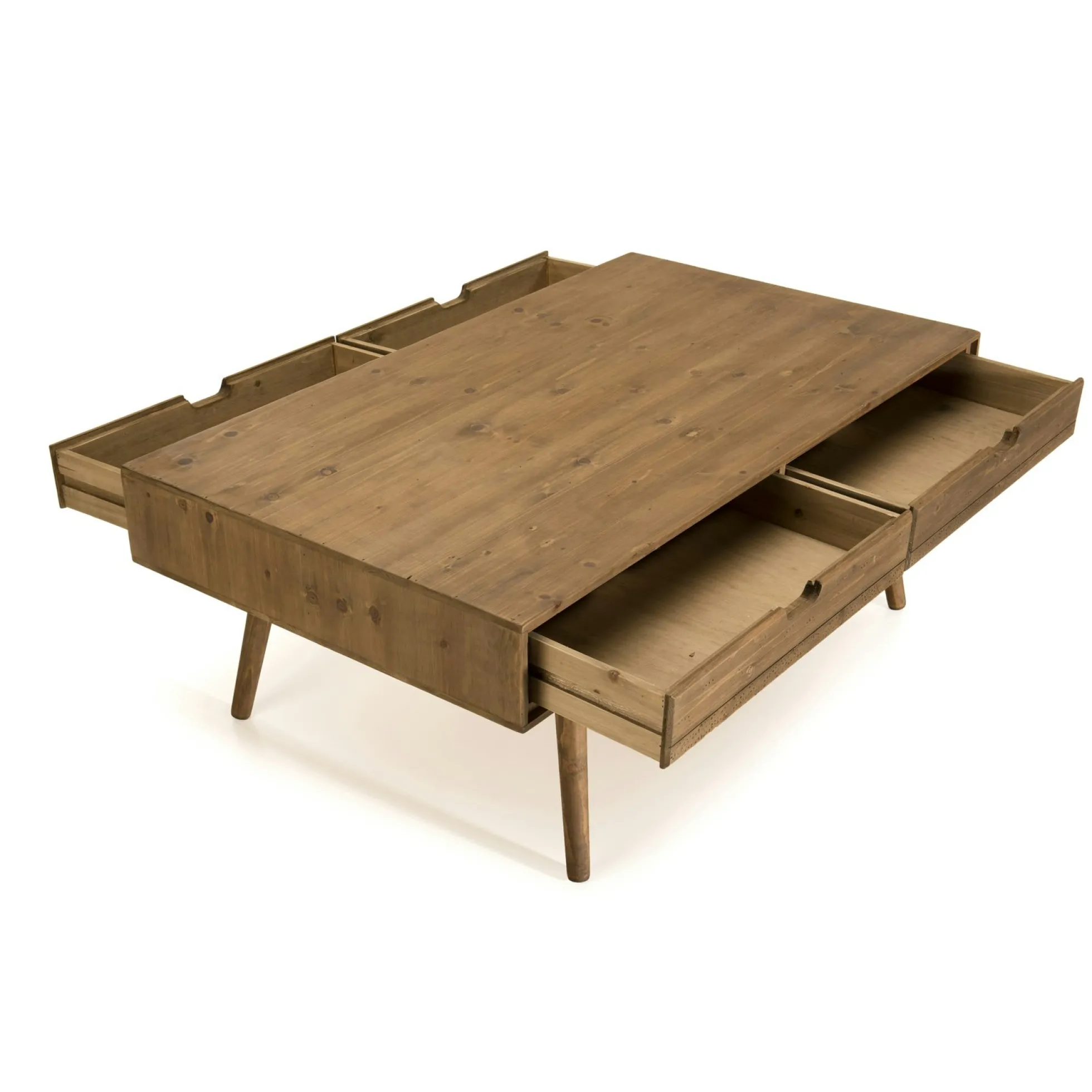 Table basse avec tiroirs en bois de sapin LIMA