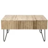 Table basse avec tiroirs teck pieds épingle 90x60 cm JAIPUR