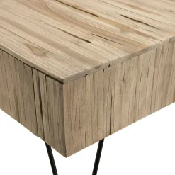 Table basse avec tiroirs teck pieds épingle 90x60 cm JAIPUR